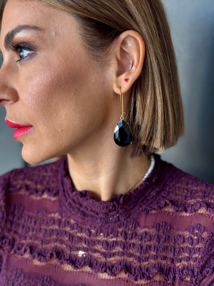 Black Teardrop Earring - theClothesRak