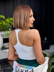 Clean Lines Racerback Cami (White) by Free People - theClothesRak