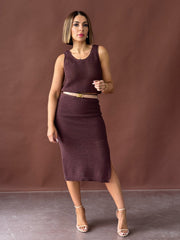 Cora Skirt (Sepia Brown) - theClothesRak