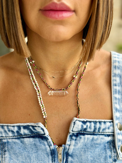 Love Huatana Necklace (Pink/Green) by LA Blonde Aux Bijoux - theClothesRak