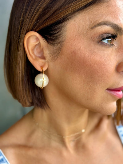 Pearl Hoop Earrings - theClothesRak