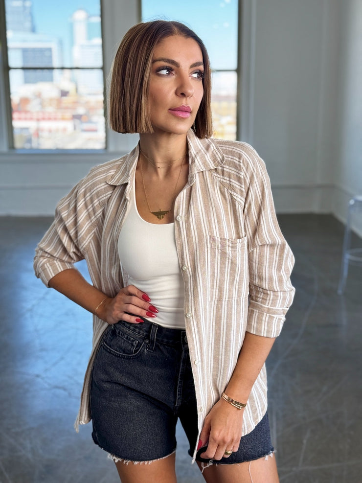 Perfect Linen Stripe Top by Z Supply - theClothesRak