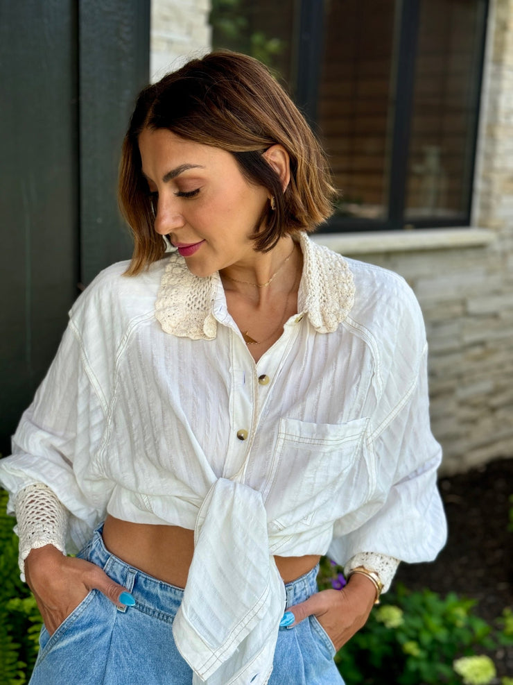 Rhiannon Crochet Shirt by Free People - theClothesRak