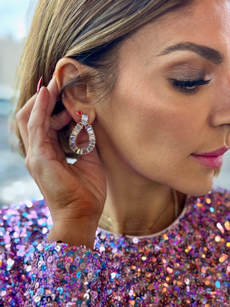 Rhinestone Teardrop Earring - theClothesRak